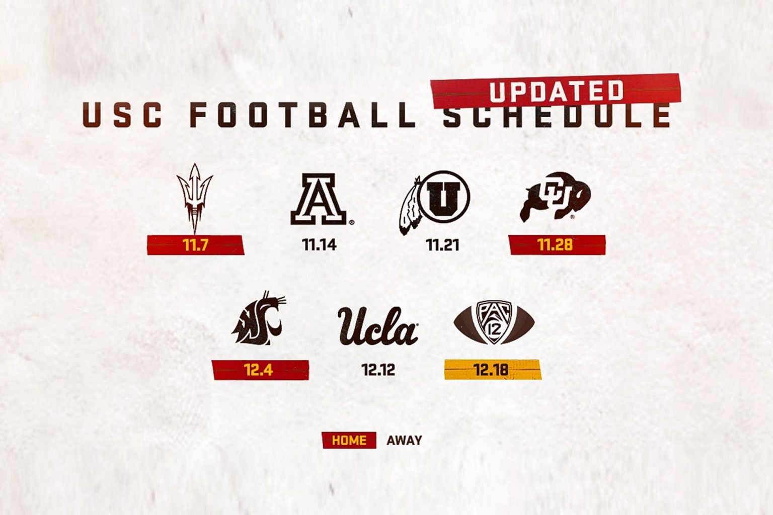 USC ReRevised 2020 Football Schedule Los Angeles Coliseum